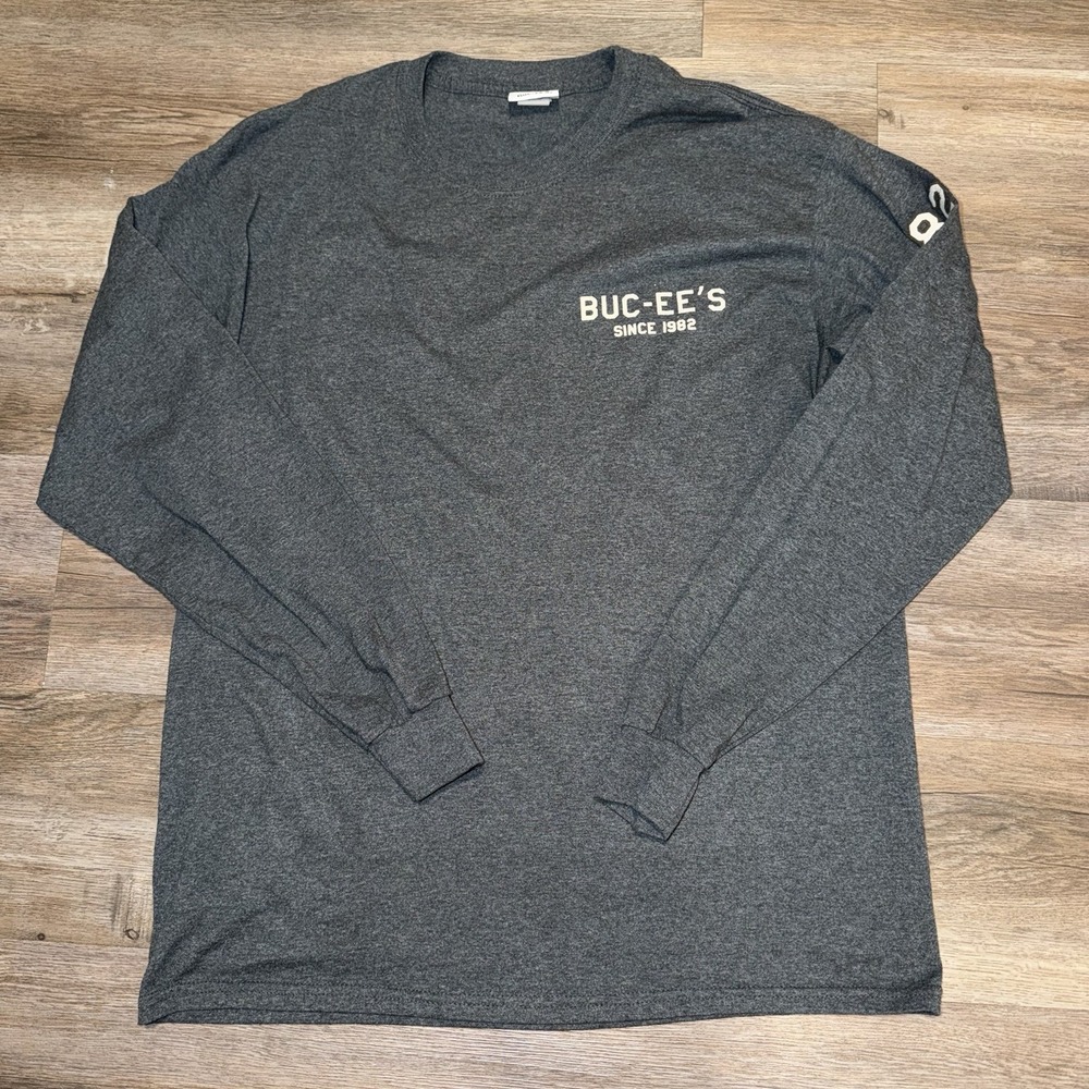Buc-ee's Shirt Since 1982 Long Sleeve Graphic Large Unisex Gray